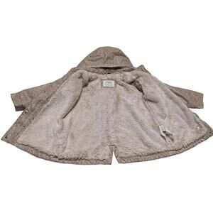 Zara Baby Girl Size 3-4 Years Pink Floral Print Fleece Lined Raincoat HoodJacket